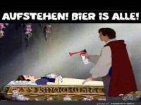 Lustiger Weckruf: Bier ist alle!