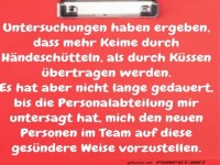 Gesundheitsvorsorge: H�nde oder K�ssen?