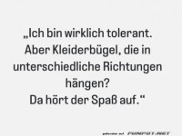 Toleranz endet bei Kleiderbgeln