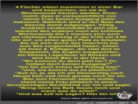 4 Fischer sitzen zusammen in einer Bar und besprechen