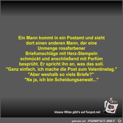 Ein-Mann-kommt-in-ein-Postamt-und-sieht-dort-einen-anderen.jpg von Fossy