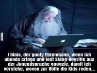 Goofy Ehrenmann googelt Jugendsprache