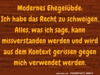 Modernes Ehegel�bde: Schweigen ist Gold!