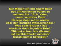 Der M�nch eilt mit einem Brief des afrikanischen Paters zu