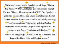 Ein Mann kommt in die Apotheke