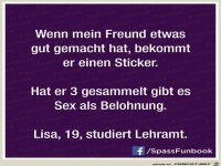 Fuer 3 Sticker gibt es S..