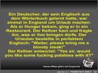 Ein Deutscher, der sein Englisch aus dem W�rterbuch gelernt