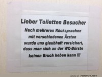 Hinweis f�r Toilettenbesucher