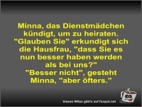Minna, das Dienstm�dchen k�ndigt, um zu heiraten