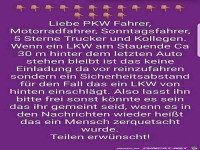 Liebe Mitfahrer an einem Stauende