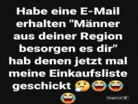 Einkaufsliste geschickt