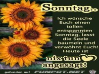 Ich wnsche euch einen tollen entspannten Sonntag