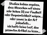Studien: Hoher IQ und Faulheit verbunden