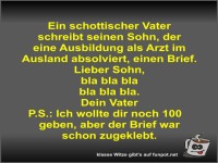 Ein schottischer Vater schreibt seinen Sohn
