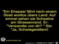 "Ein Ehepaar f&auml;hrt nach einem Streit wortlos &uuml