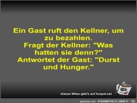 Ein Gast ruft den Kellner