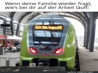 Lustiger Zug-Meme �ber Arbeitsgef�hle