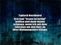 Typisch Nachbarn und Essensruf Missverstndnis