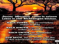 Jeder Mensch sollte im seinen Leben in vier Richtungen blick