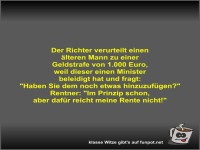 Der Richter verurteilt einen �lteren Mann zu einer...