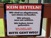Kein Betteln