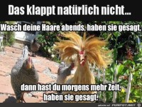 Abends Haare waschen