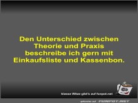 Den Unterschied zwischen Theorie und Praxis beschreibe ich