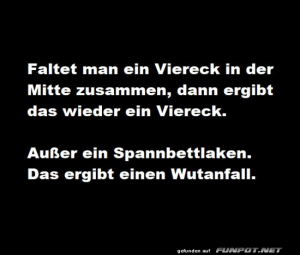 fun-Bild: Komik über Viereck und Spannbettlaken