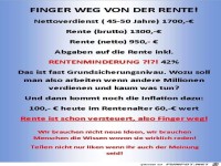 Finger weg von der Rente