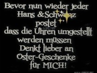 Uhrenumstellung? Denkt an Ostergeschenke!