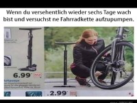 Missgeschick beim Fahrradaufpumpen