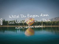 Inspirierendes Zitat mit Hei�luftballon