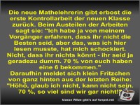 Die neue Mathelehrerin gibt erbost die erste Kontrollarbeit