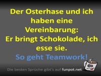 Perfektes Teamwork mit dem Osterhasen