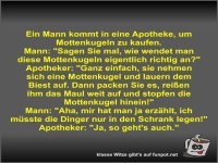 Ein Mann kommt in eine Apotheke