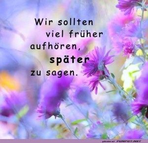 herz-Bild: Blumenweisheit: Sp&auml;ter ist out!