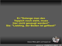 Er:Solange man den Teppich noch sieht