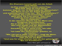 Ein Ehemann kommt sp�t von der Arbeit nach Hause