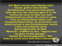 Ein Mann kommt sp�t Nachts nach Hause