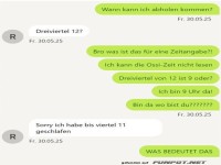 Missverst�ndnis wegen Zeitangabe in Chat