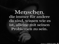 Menschen, die immer f�r andere........