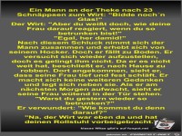 Ein Mann an der Theke nach 23 Schn�ppsen zum Wirt