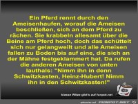 Ein Pferd rennt durch den Ameisenhaufen