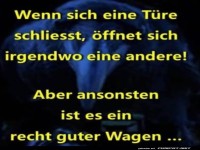 Humorvolles Sprichwort über Türen