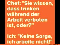 Witz ber Arbeit und Trinken