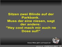 Sitzen zwei Blinde auf der Parkbank