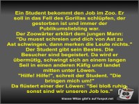 Ein Student bekommt den Job im Zoo