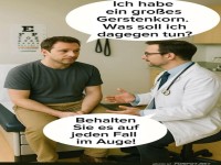 Halbherziger Arztwitz beim Augenarzt