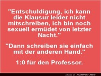 Witz von Professor und Student im Test