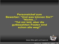 Personalchef zum Bewerber
